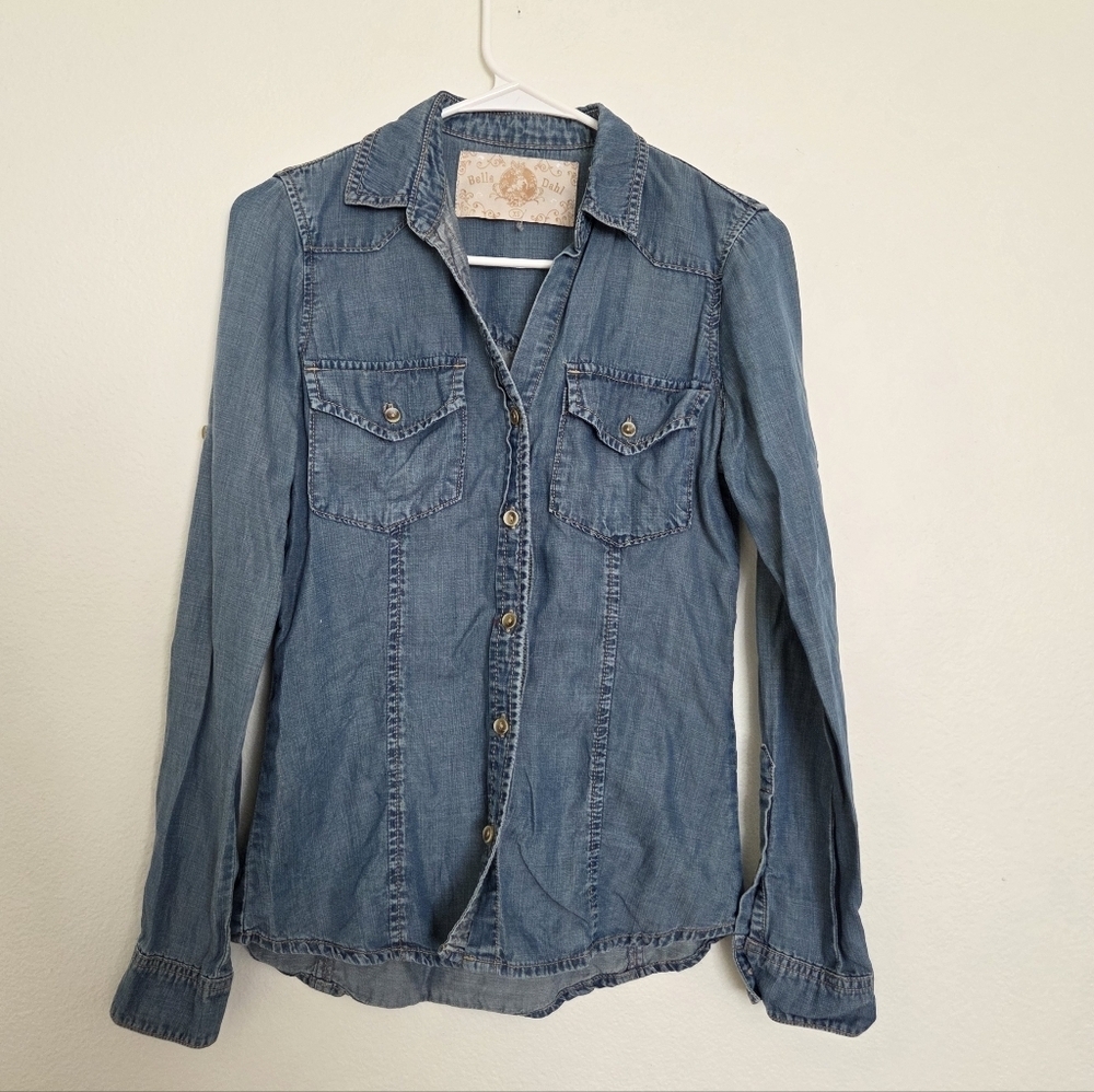Bella Dahl Chambray Button-down Shirt 100% Tencel Size XS